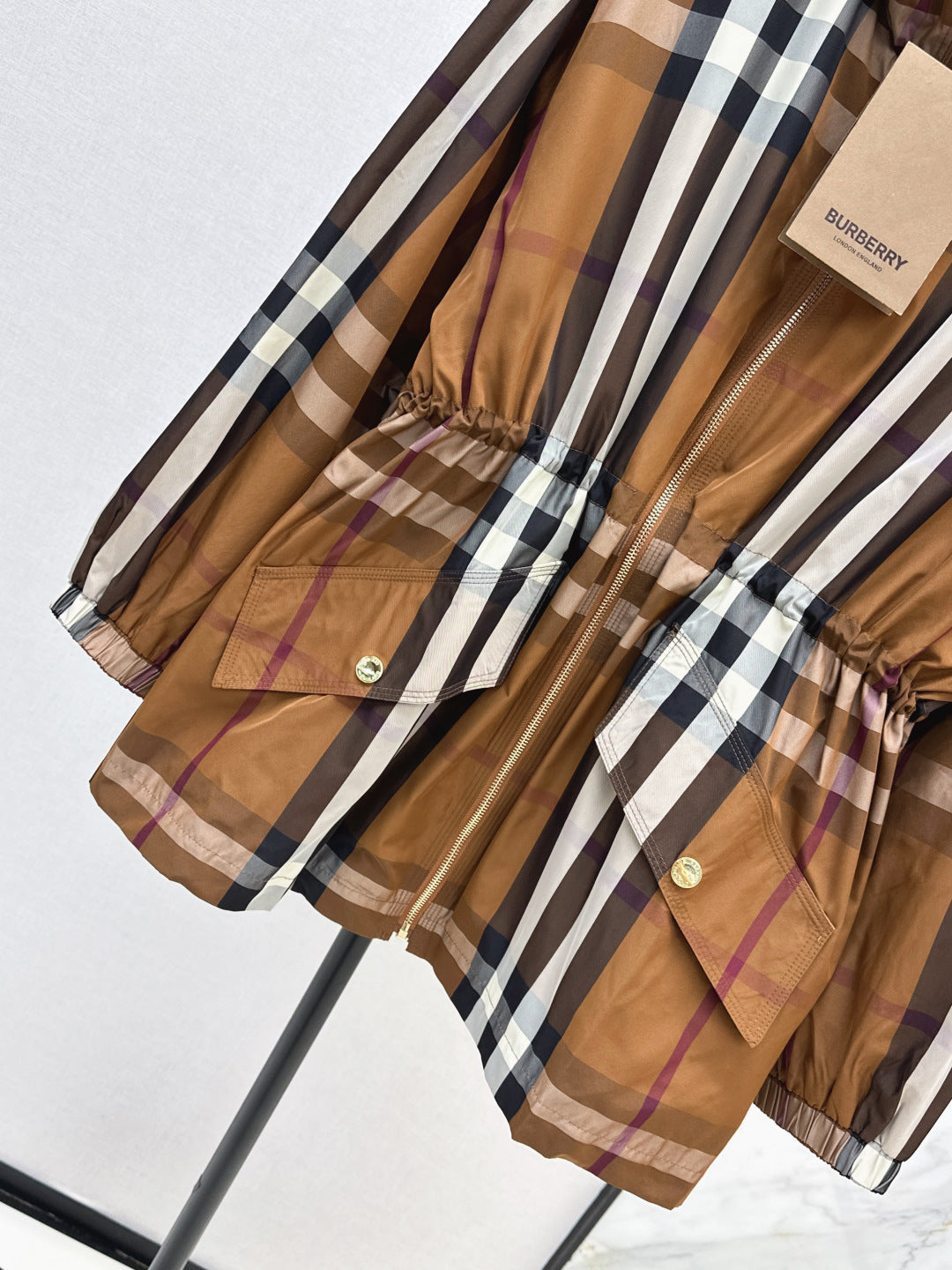 Bur New Plaid hooded jacket