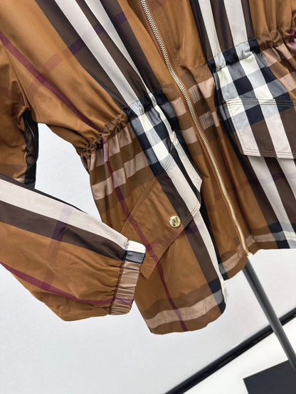 Bur New Plaid hooded jacket