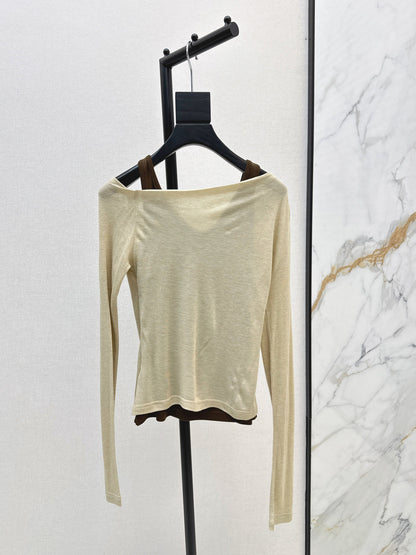 Miu New Fake two-piece design bottoming shirt