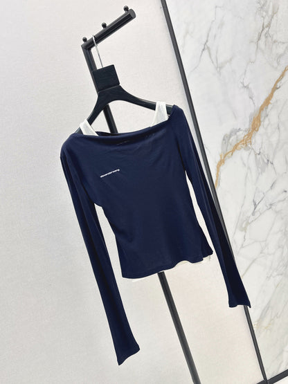 Miu New Fake two-piece design bottoming shirt