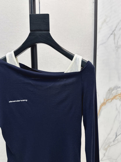 Miu New Fake two-piece design bottoming shirt