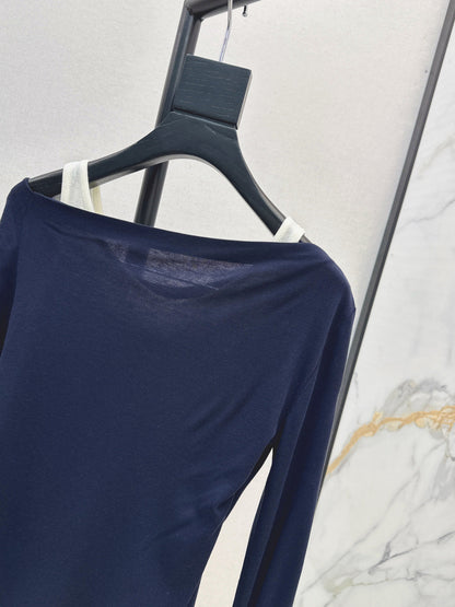 Miu New Fake two-piece design bottoming shirt