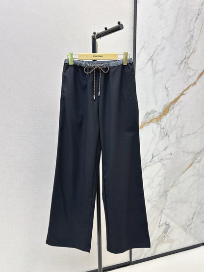 Miu New drawstring straight-leg pants