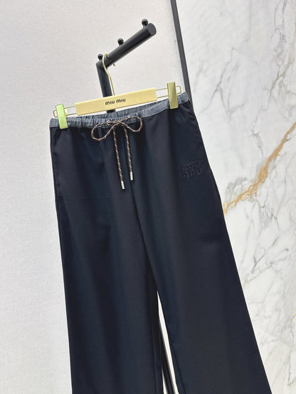 Miu New drawstring straight-leg pants
