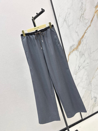 Miu New drawstring straight-leg pants