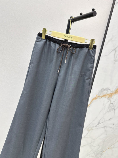 Miu New drawstring straight-leg pants
