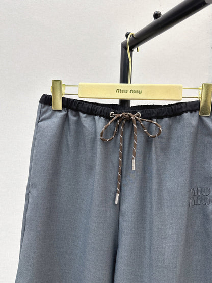 Miu New drawstring straight-leg pants