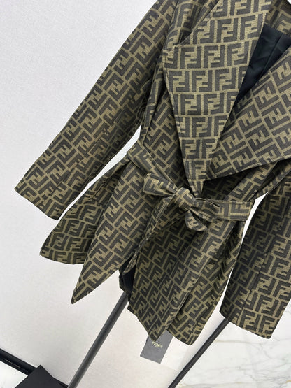Fend New jacquard tie jacket