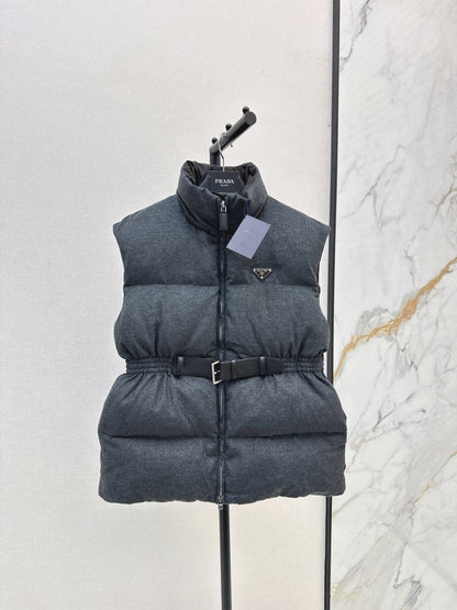 Pra New belt waist vest down jacket