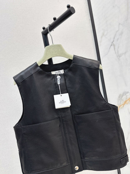 Herm New leather vest jacket