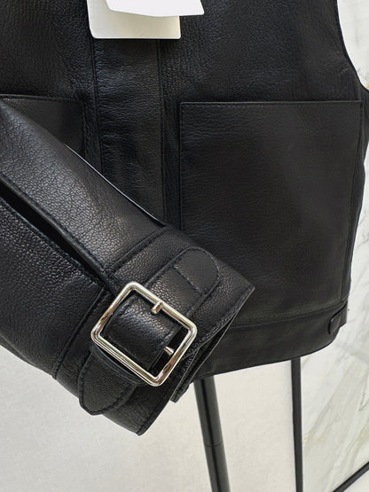 Herm New leather vest jacket