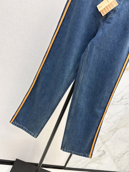 Miu New patchwork leather jeans