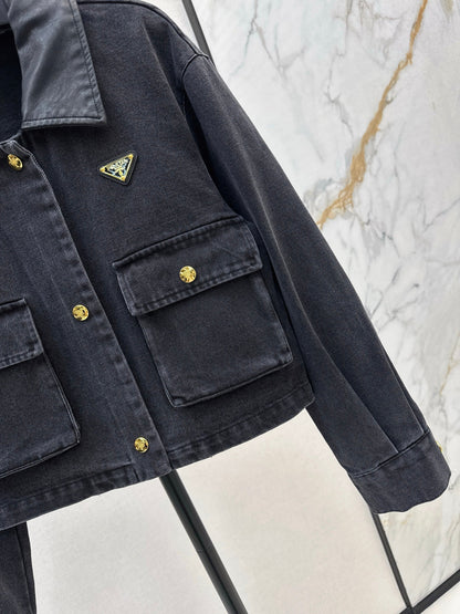 Pra New lapel denim jacket