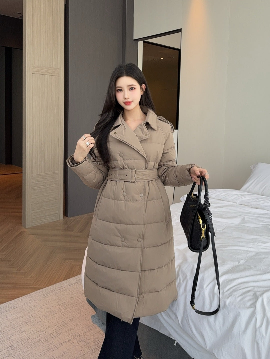 Bur New Double-breasted long down jacket