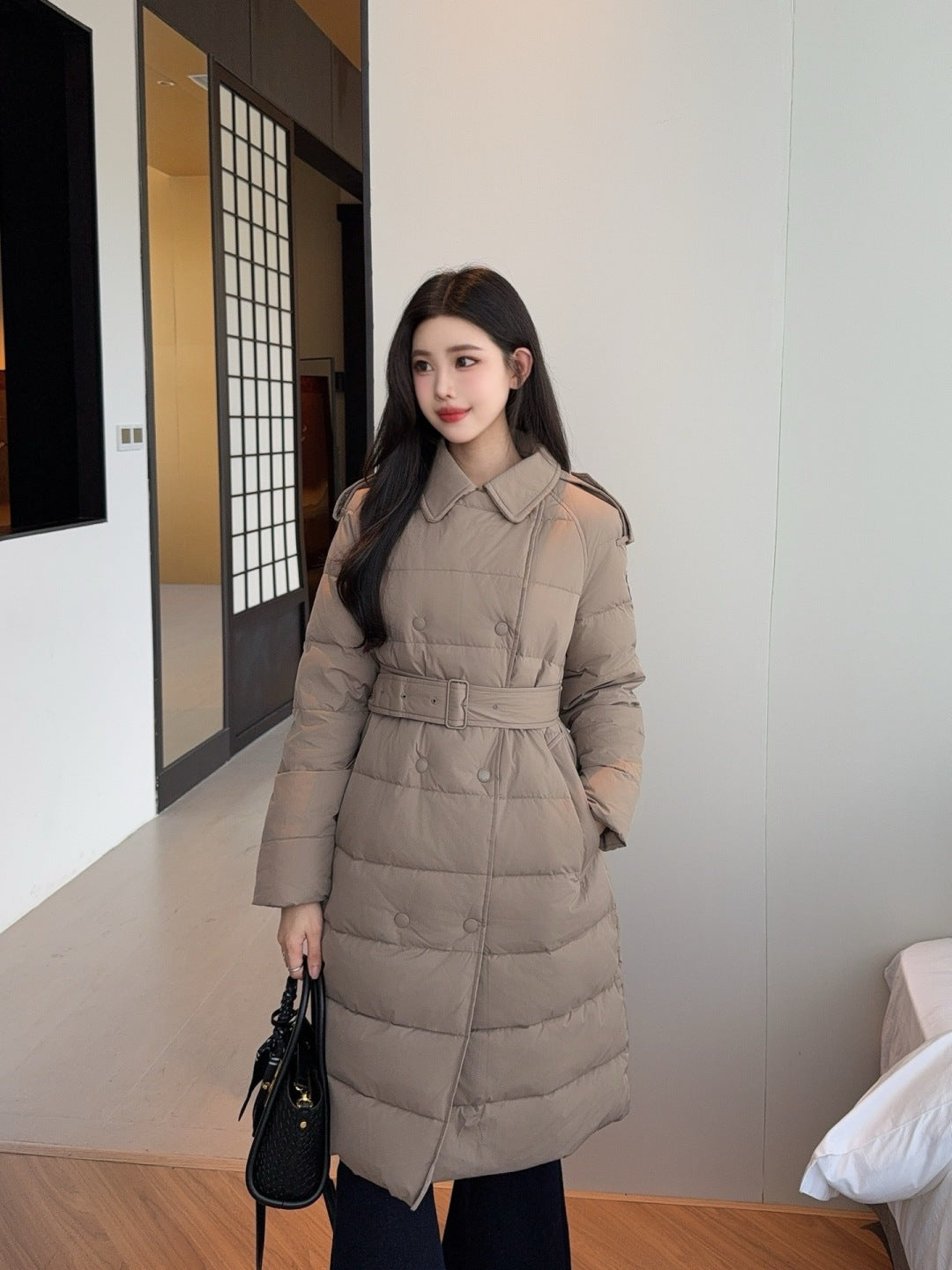 Bur New Double-breasted long down jacket