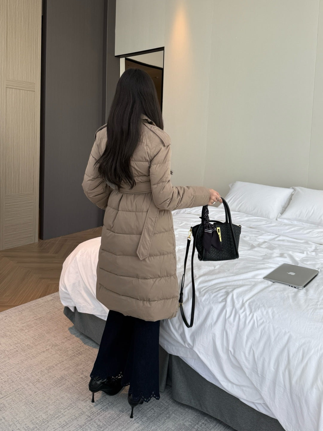 Bur New Double-breasted long down jacket