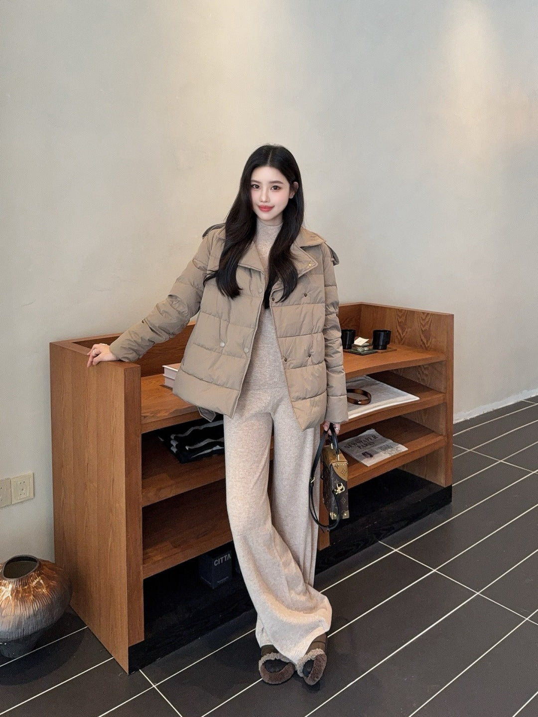 Bur New Double-breasted short down jacket