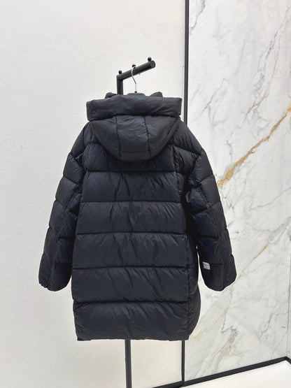 Max New hooded mid-length down jacket