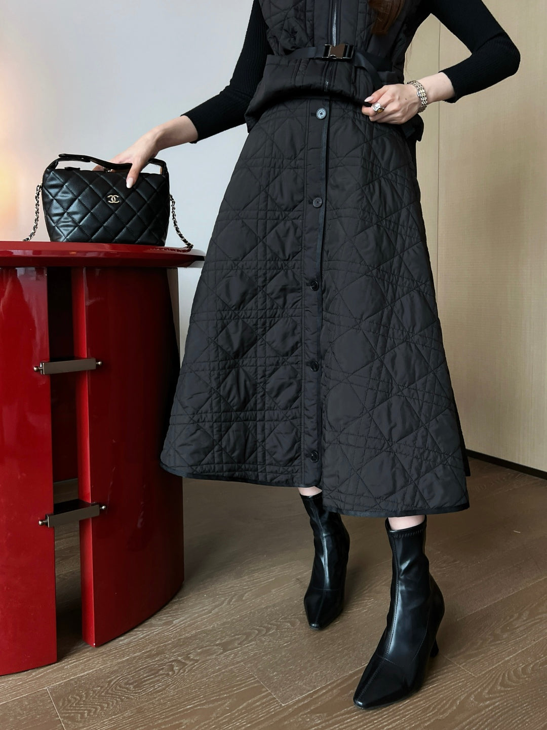 CD New Plaid long skirt