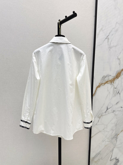 Chan New scarf-decorated shirt