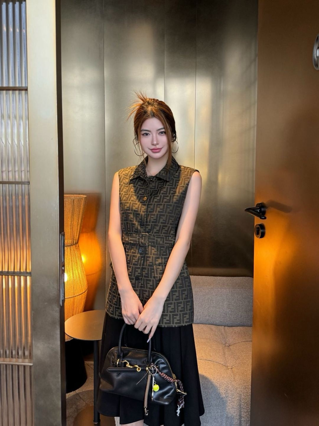 Fend New jacquard vest jacket