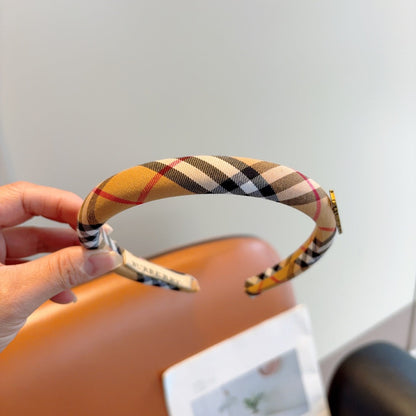 Bur New high version plaid narrow version headband