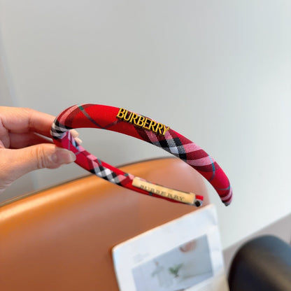 Bur New high version plaid narrow version headband
