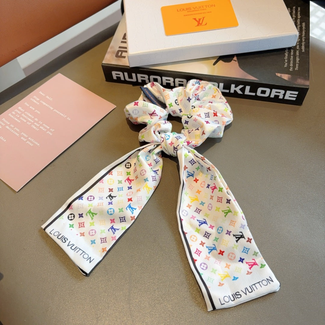Louis Classic letter streamer ponytail hair tie
