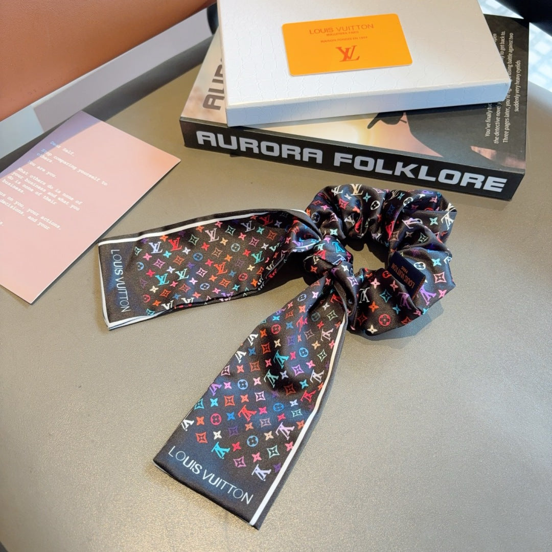 Louis Classic letter streamer ponytail hair tie