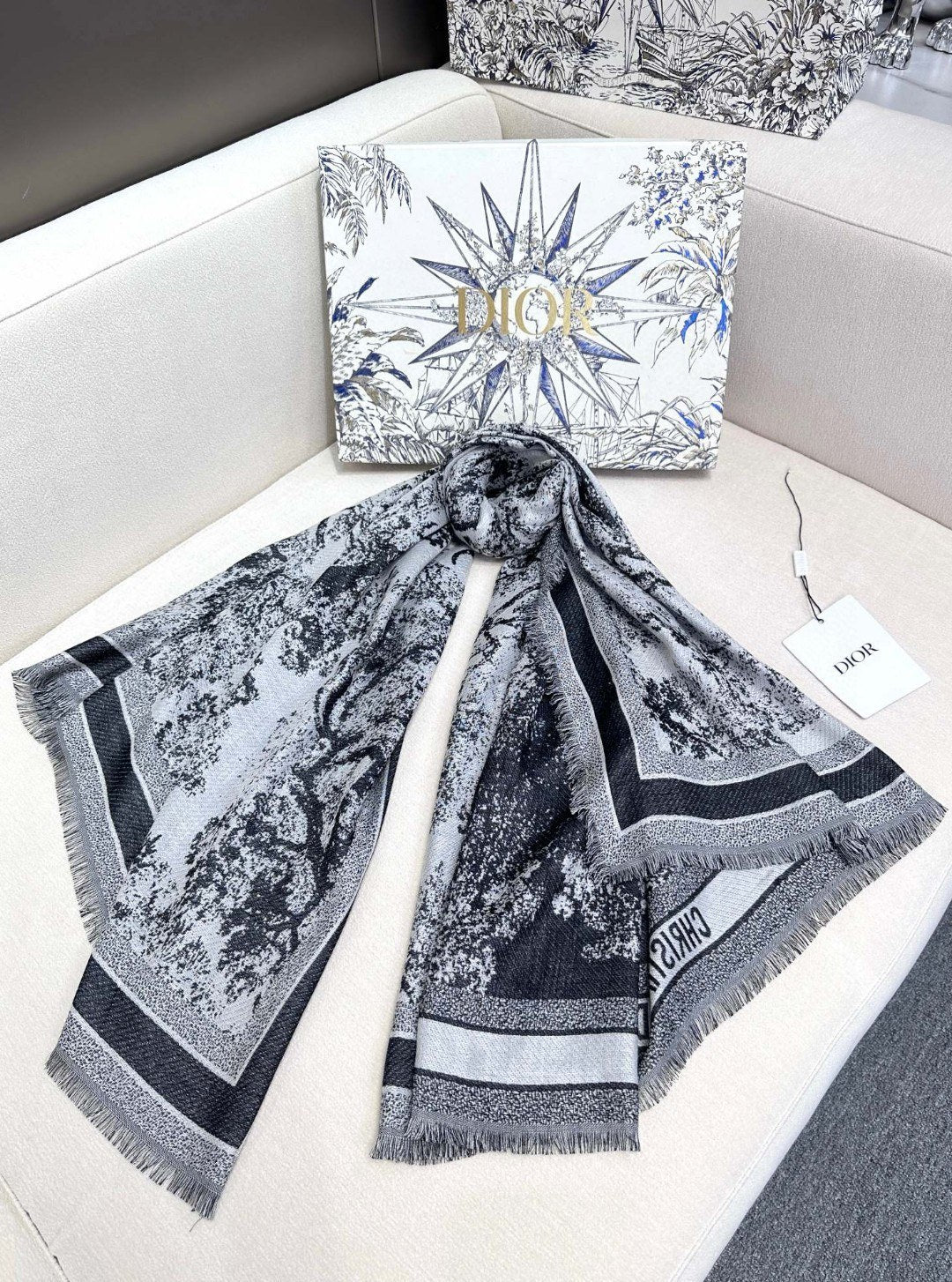 CD classic print scarf