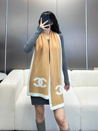 Chan High end knitted patchwork scarf