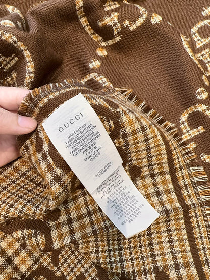 Guc classic double G printed cashmere scarf