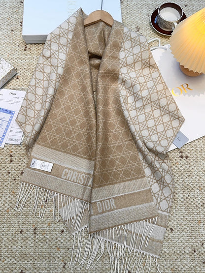CD New style 100% cashmere scarf with cannage pattern