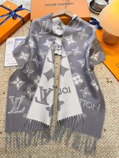 Louis gold classic pattern fringed scarf