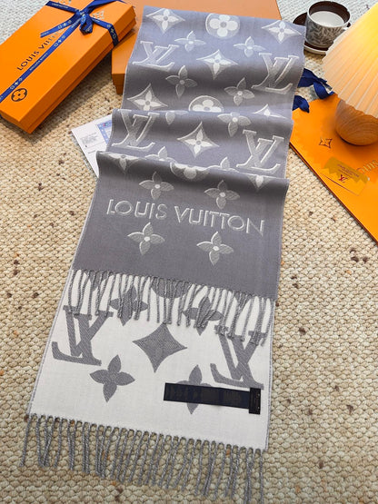 Louis gold classic pattern fringed scarf