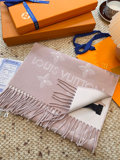 Louis gold classic pattern fringed scarf