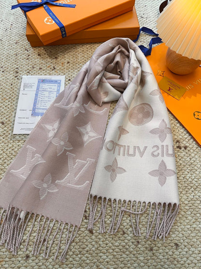 Louis gold classic pattern fringed scarf