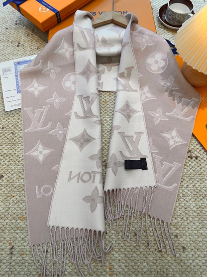 Louis gold classic pattern fringed scarf