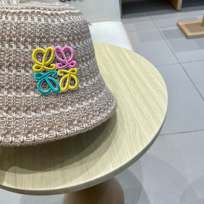 Loe autumn and winter striped knitted bucket hat