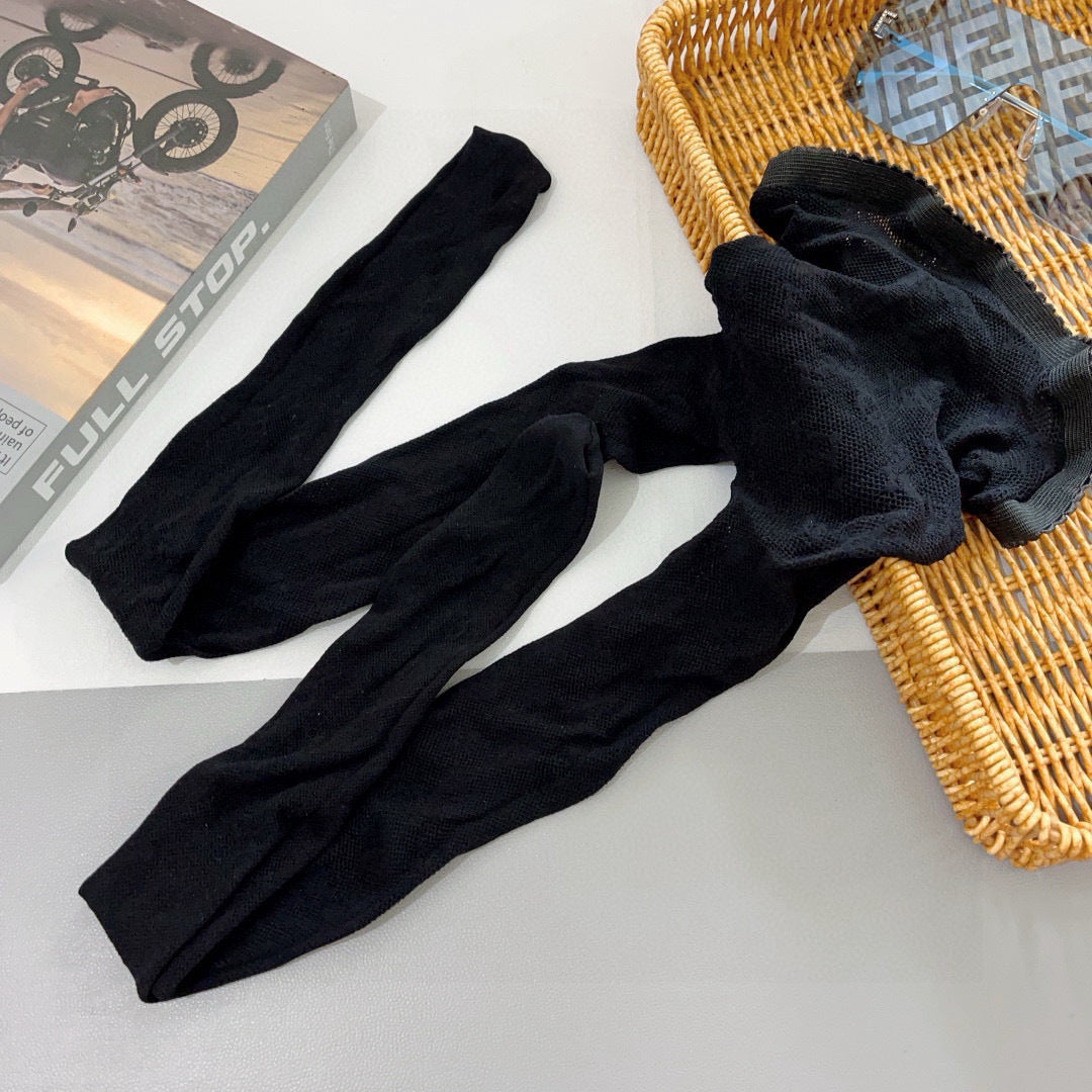 Louis Letter fishnet stockings
