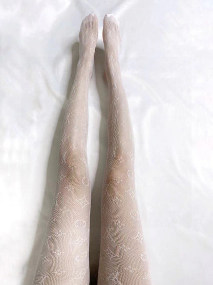 Louis Letter fishnet stockings