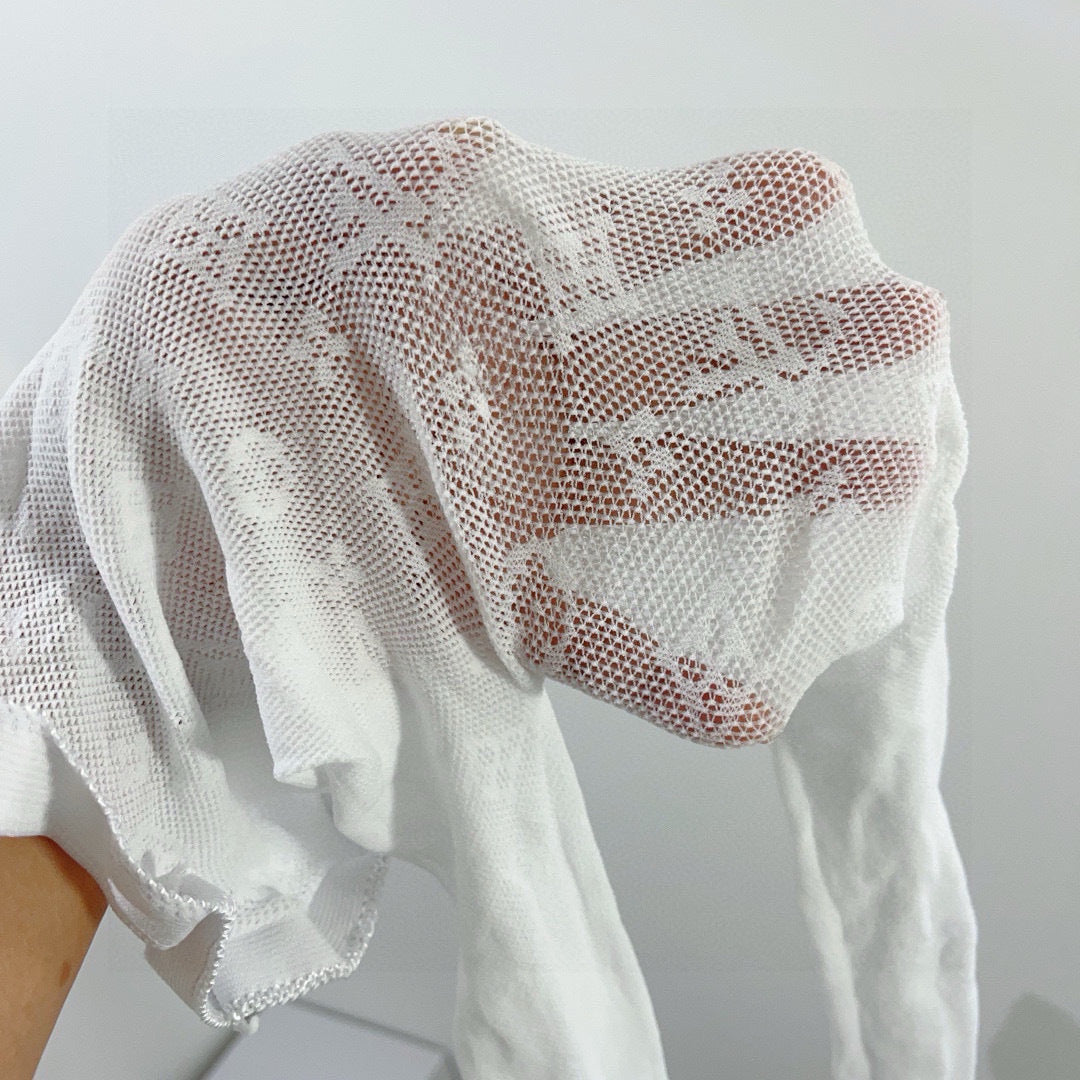 Louis Letter fishnet stockings