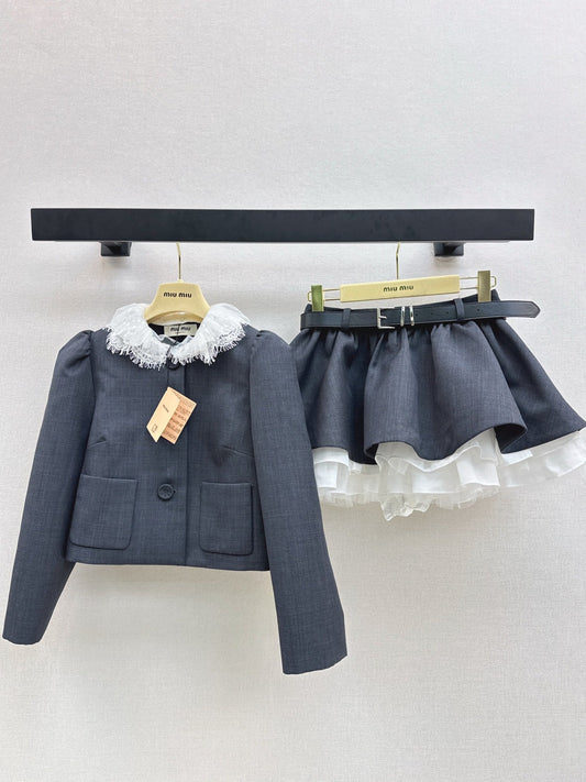 Miu NEW Lace sequin suit