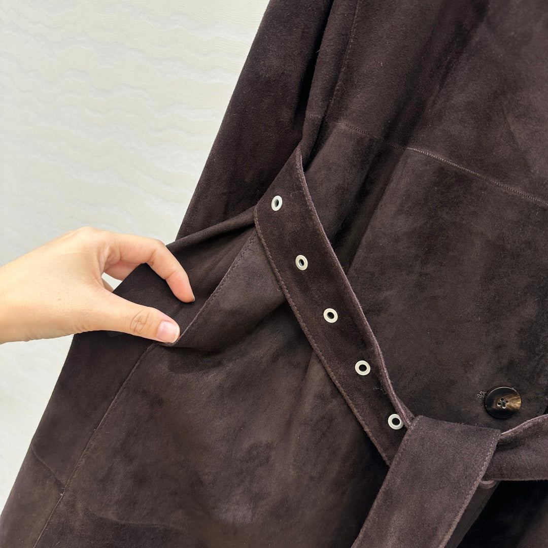 Row NEW leather trench coat