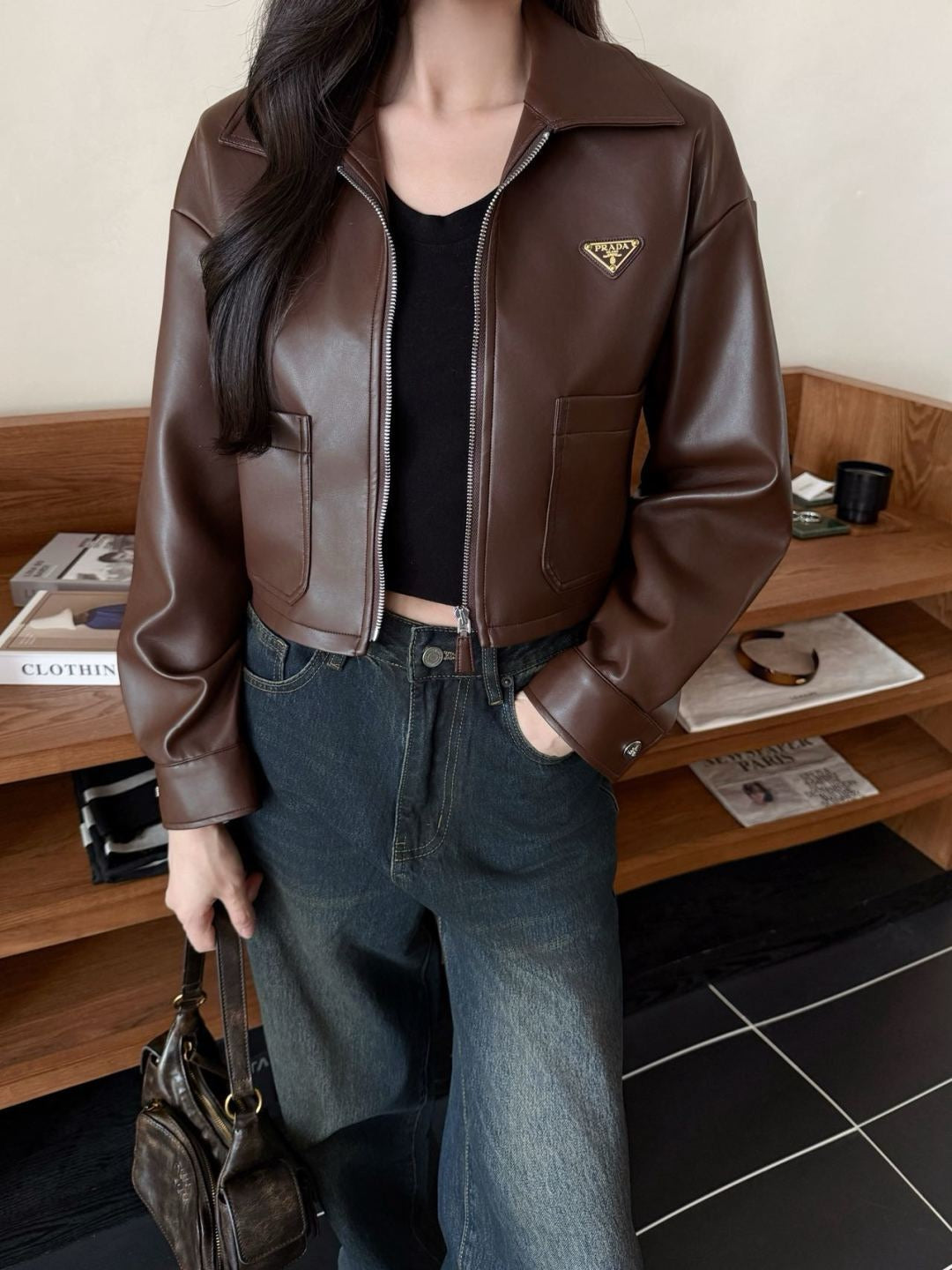 Pra NEW PU leather jacket