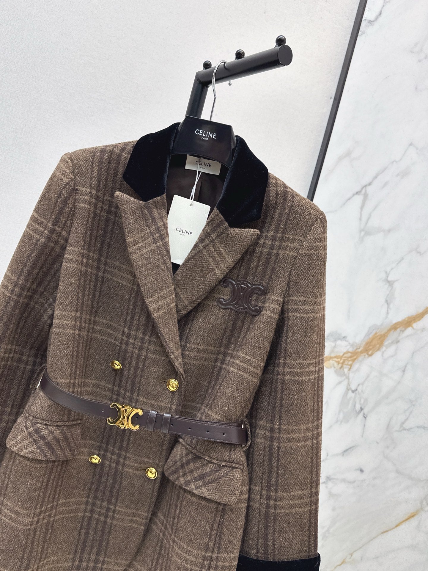 Ce1i NEW Plaid blazer