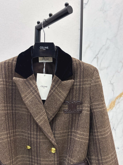Ce1i NEW Plaid blazer