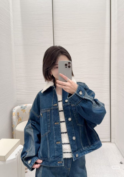 CD NEW lapel denim jacket