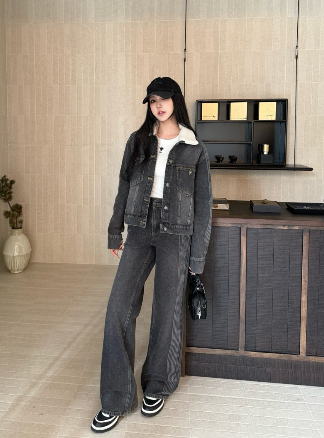 CD NEW lapel denim jacket