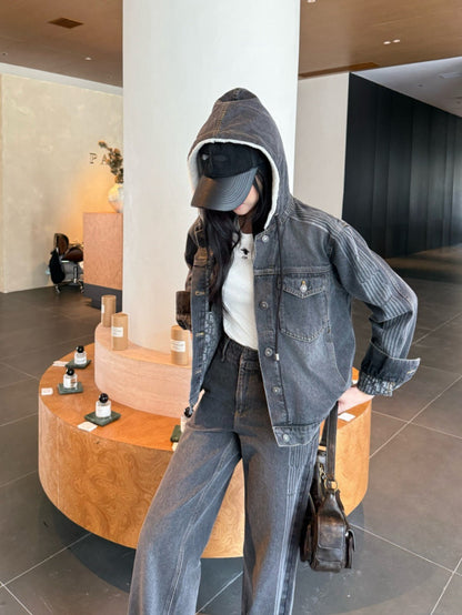 CD NEW hooded denim jacket